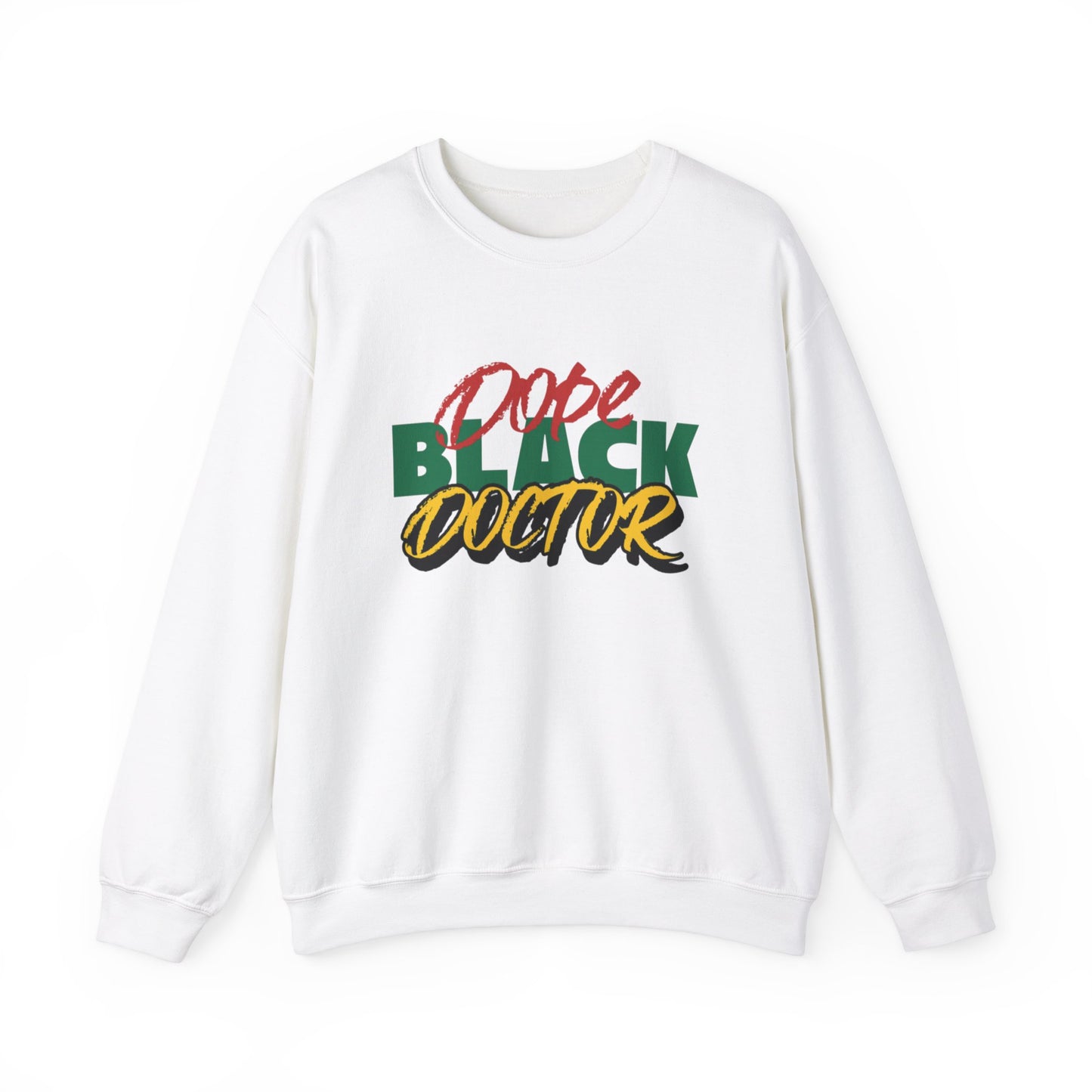 Dope Black Doctor Unisex Crewneck Sweater, Black Physician Fall Fashion