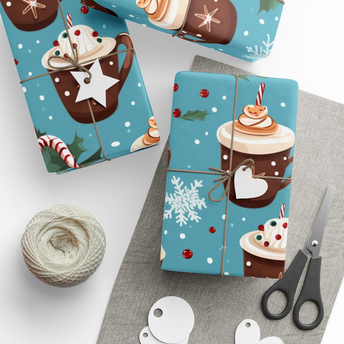 Coffee Latte Lover Christmas Wrapping Paper - Caffeine-themed Gift Wrap, Seasonal Coffee Decor, Barista Gift Wrap