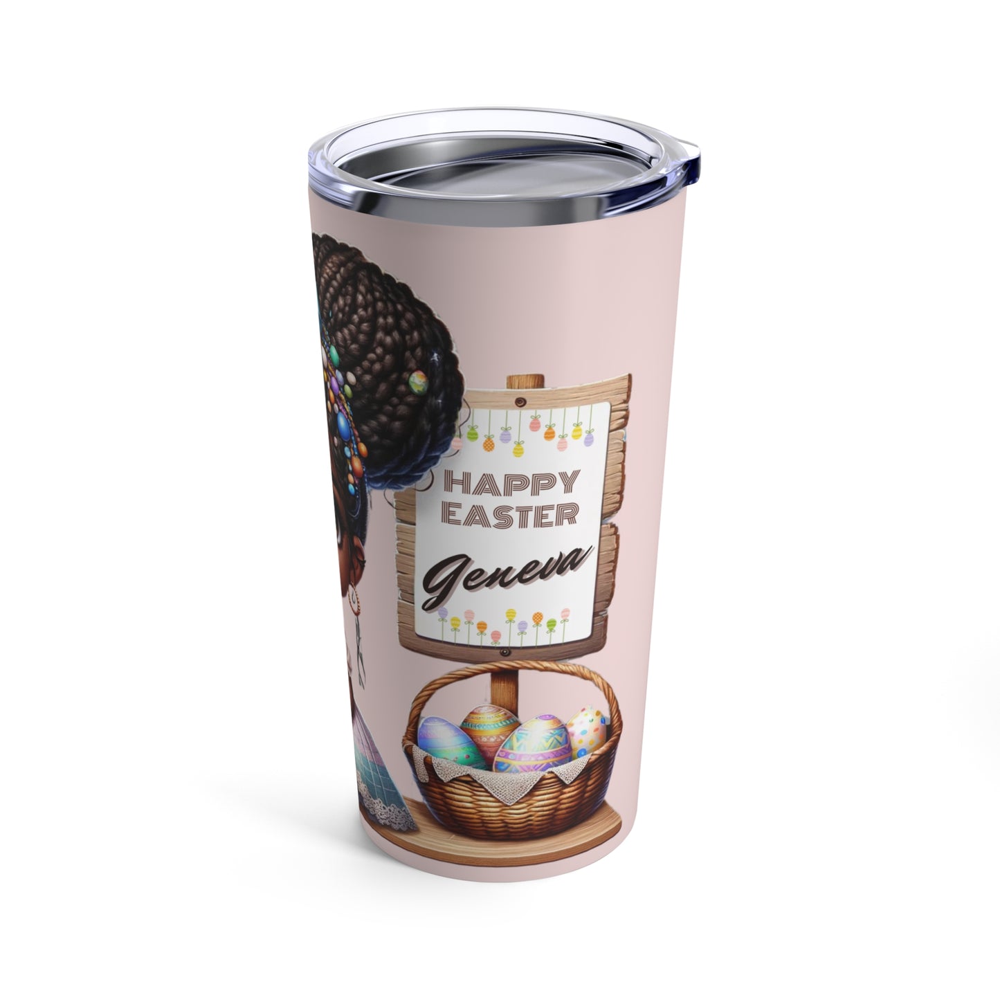 Personalized Happy Easter 20oz Tumbler - Custom Name Stainless Steel Drinkware