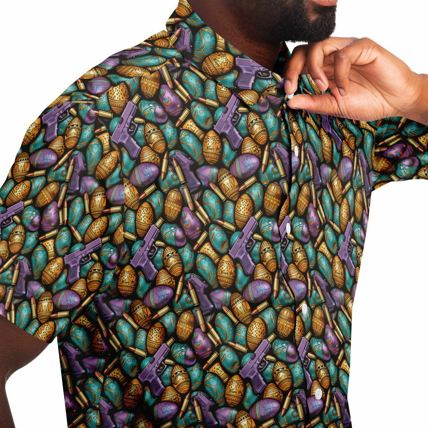 Safari Resurgence: Easter Armament Edition Men's Tactical Button-Down Shirt