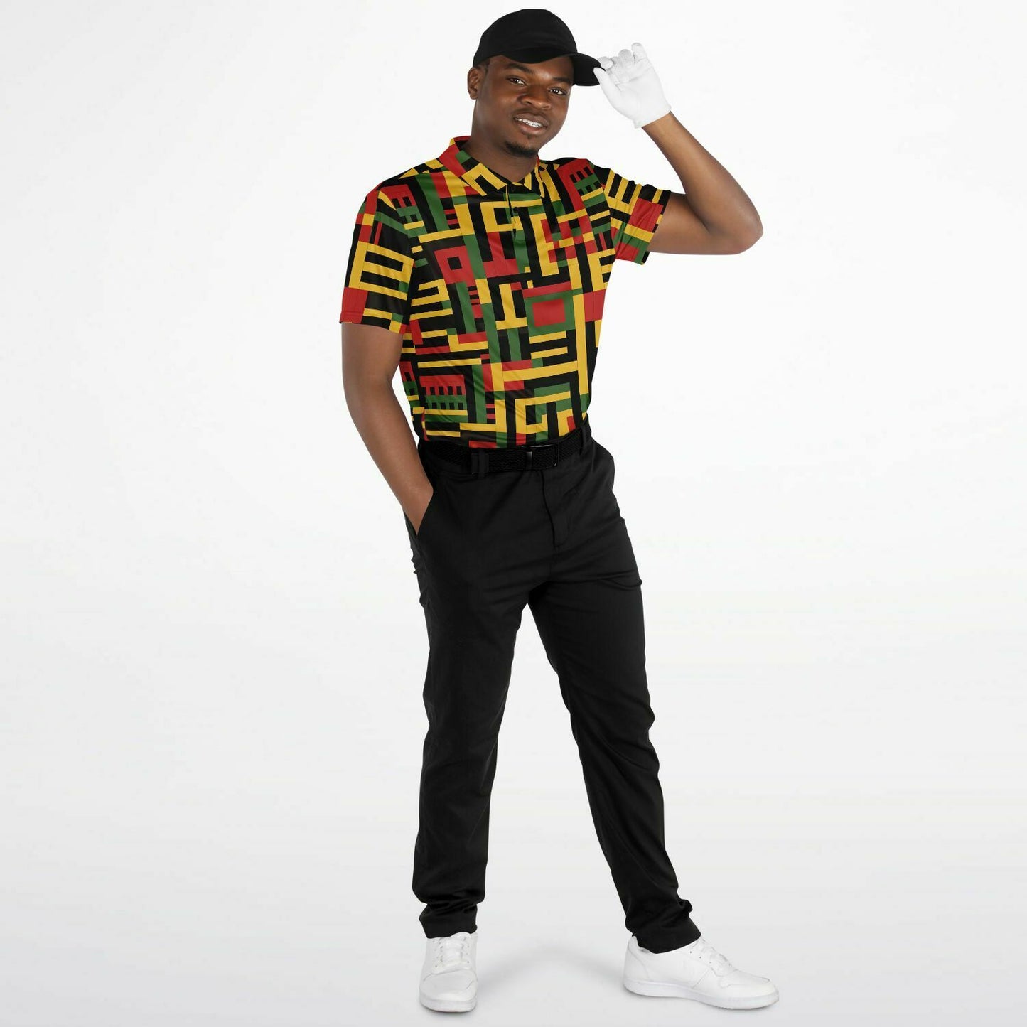 African Kente Cloth Print Men's Golfing Polo Shirt