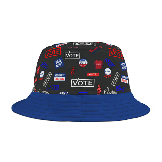 Vote-Inspired Polyester Bucket Hat: Trendy Political Statement & Patriotic Headwear