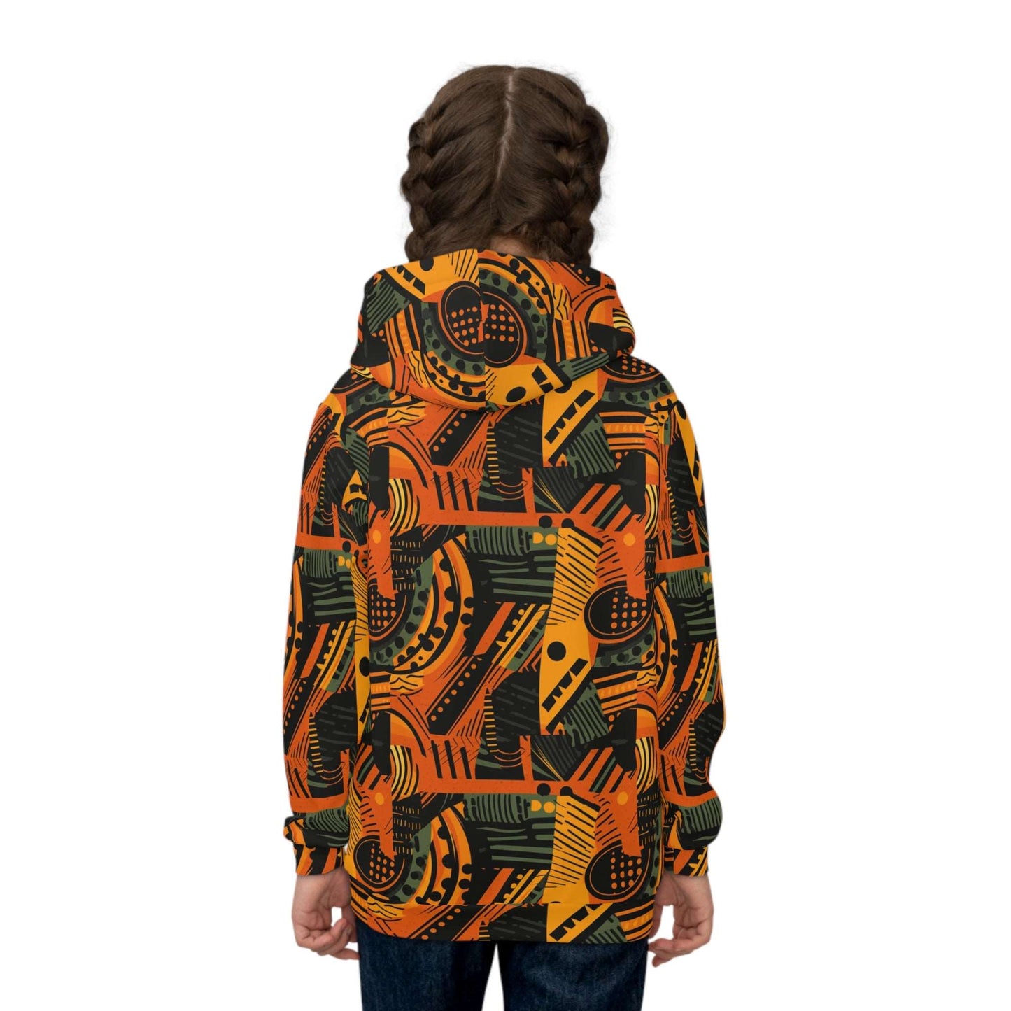 African Ankara Print Children's Hoodie, Cultural Clothing Sweater For Children