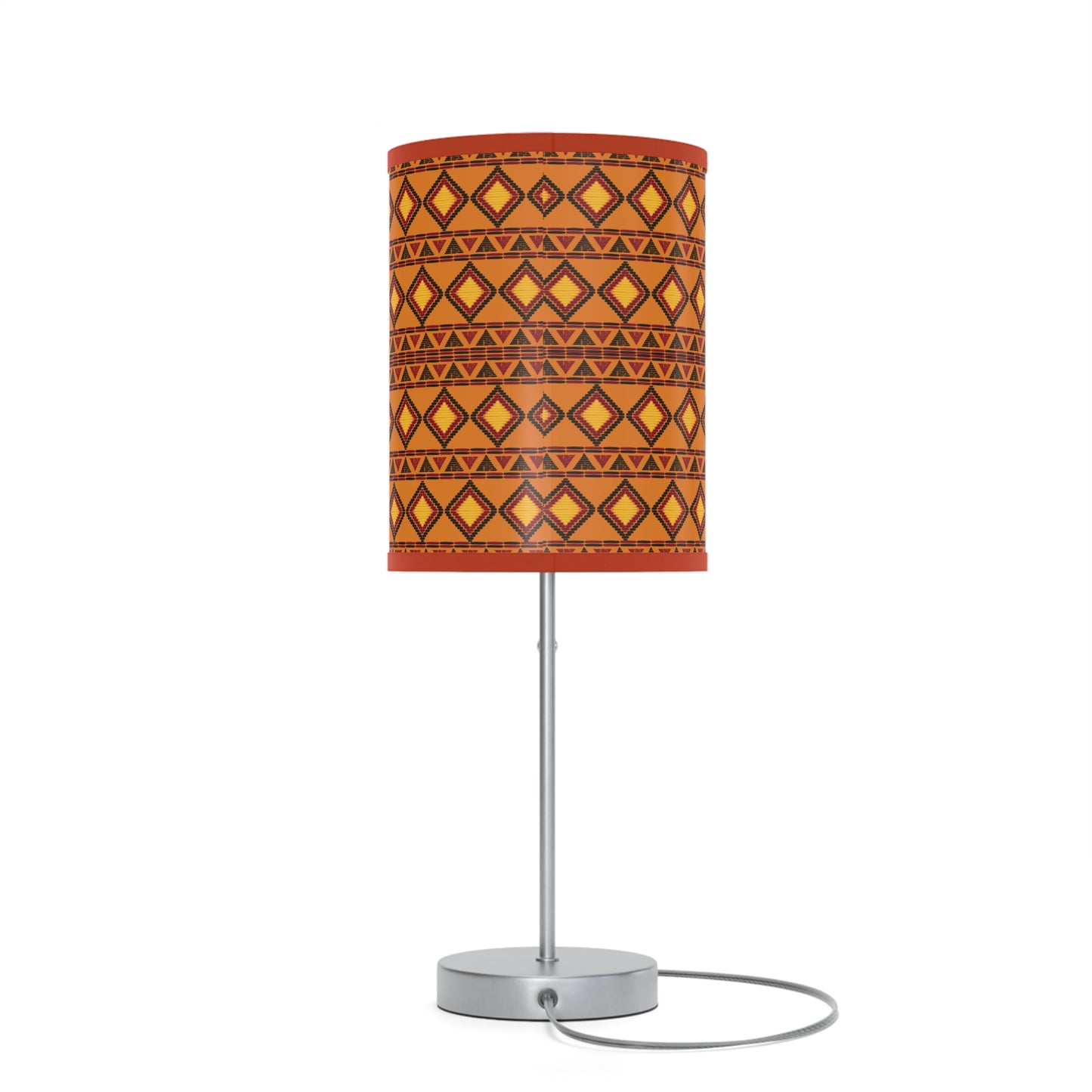 Orange & Black African Pattern Table Lamp Stand