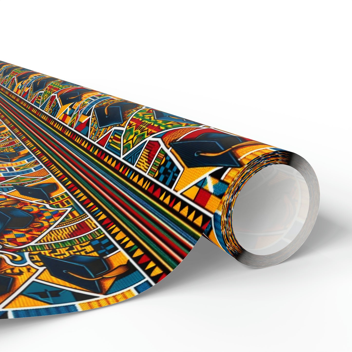 Kente Cloth Print Graduation 2024 Wrapping Paper, Congrats Graduate Gift Wrap