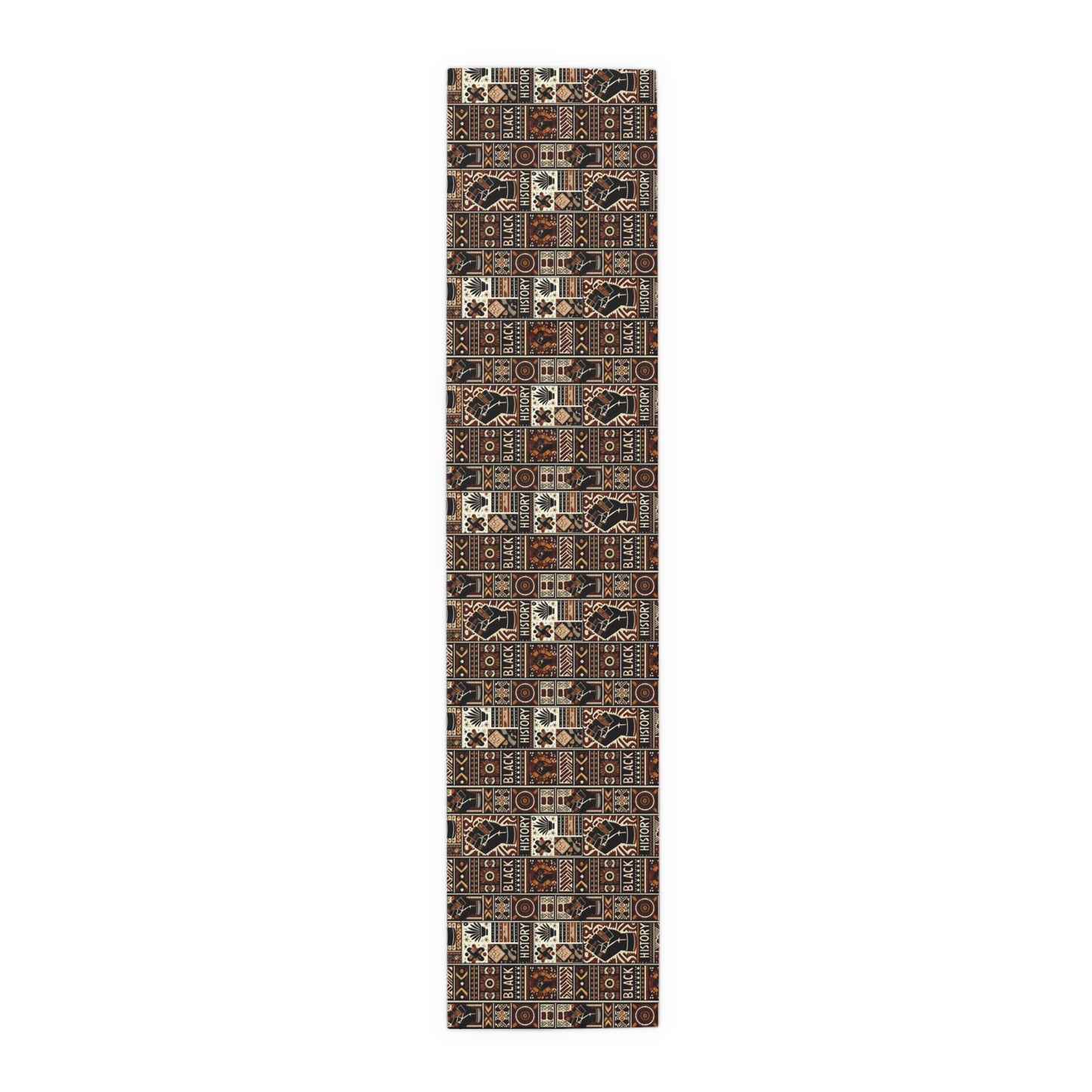 Black History Pattern Table Runner, African American Heritage Table Cloth