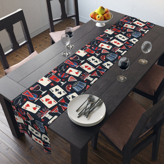 Las Vegas Poker Themed Table Runner, Casino-Themed Party Decor