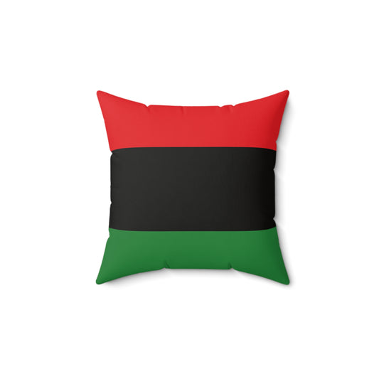 Red, Black & Green Pan African Spun Polyester Square Pillow