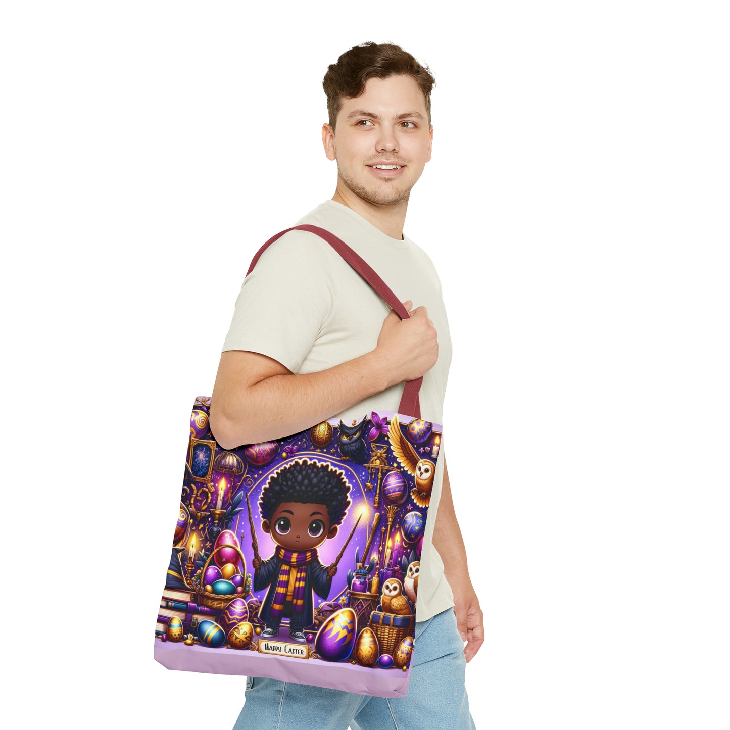 Easter Tote Bag for Wizardry Fans, AfroCentric Easter Bag, Easter Fantasy Wizardry Tote Bag,