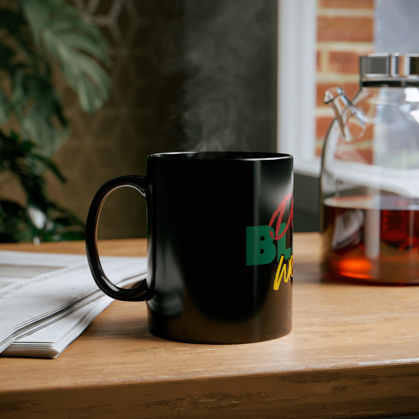 Dope Black Writer Black Ceramic 11 Oz Coffee or Tea Mug, Black Creative Coffee Cup