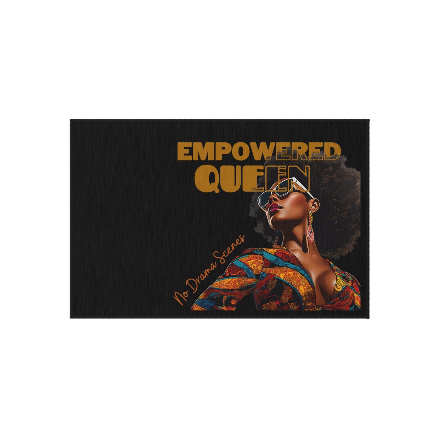 Empowered Queen Pro Black Woman Outdoor Rug