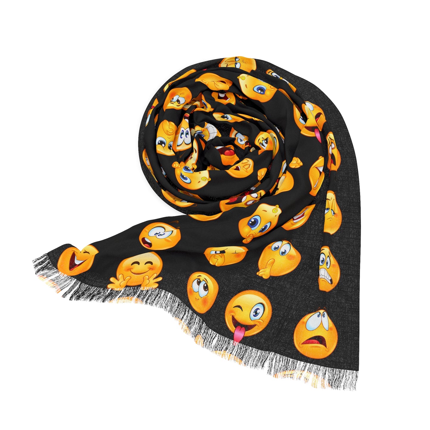 Emoji Emoticon Pattern Print Light Weight Scarf, Beach Cover Up,  Or Sarong