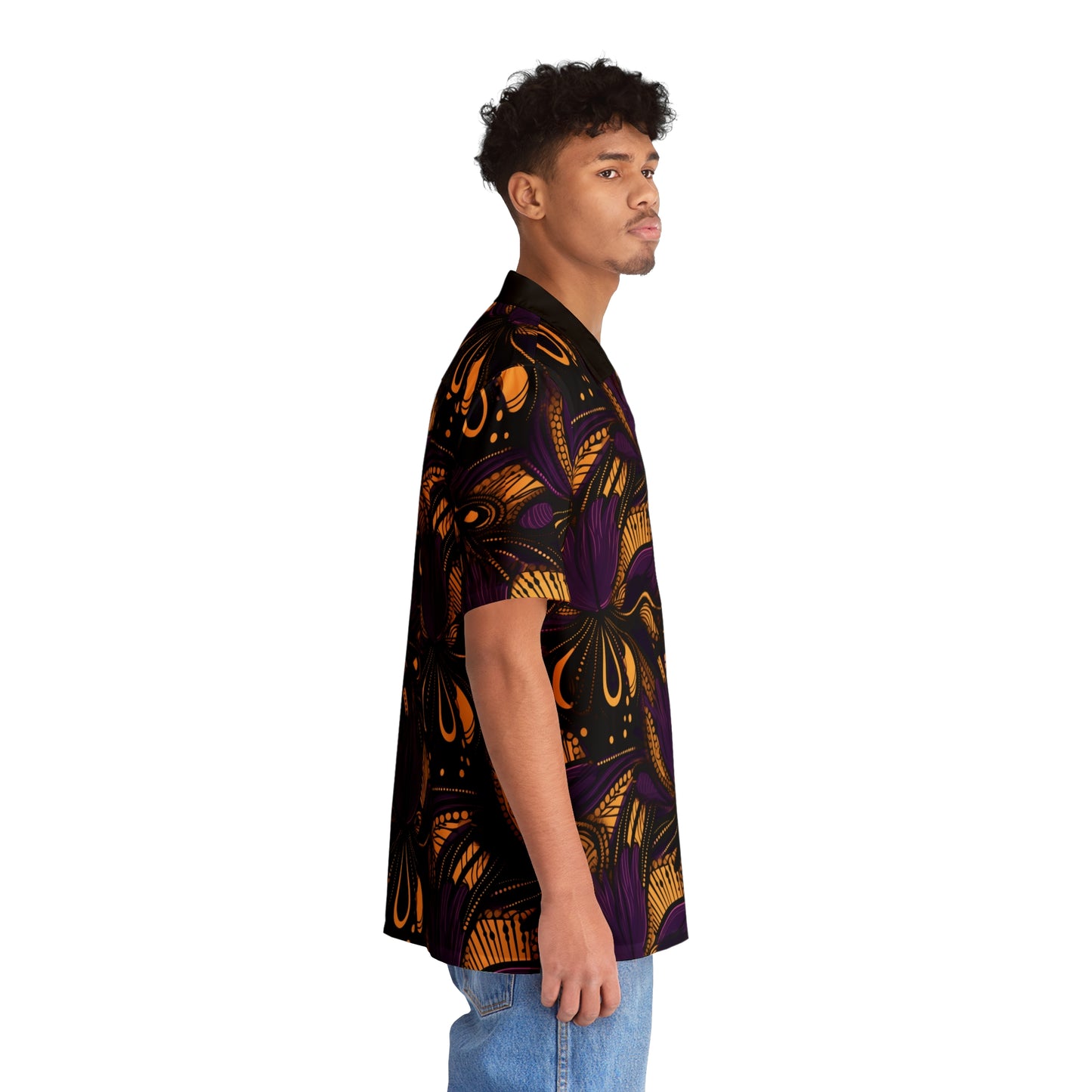 African Print Ankara Button Up Shirt, Ankara Print Men's Button Up Shirt