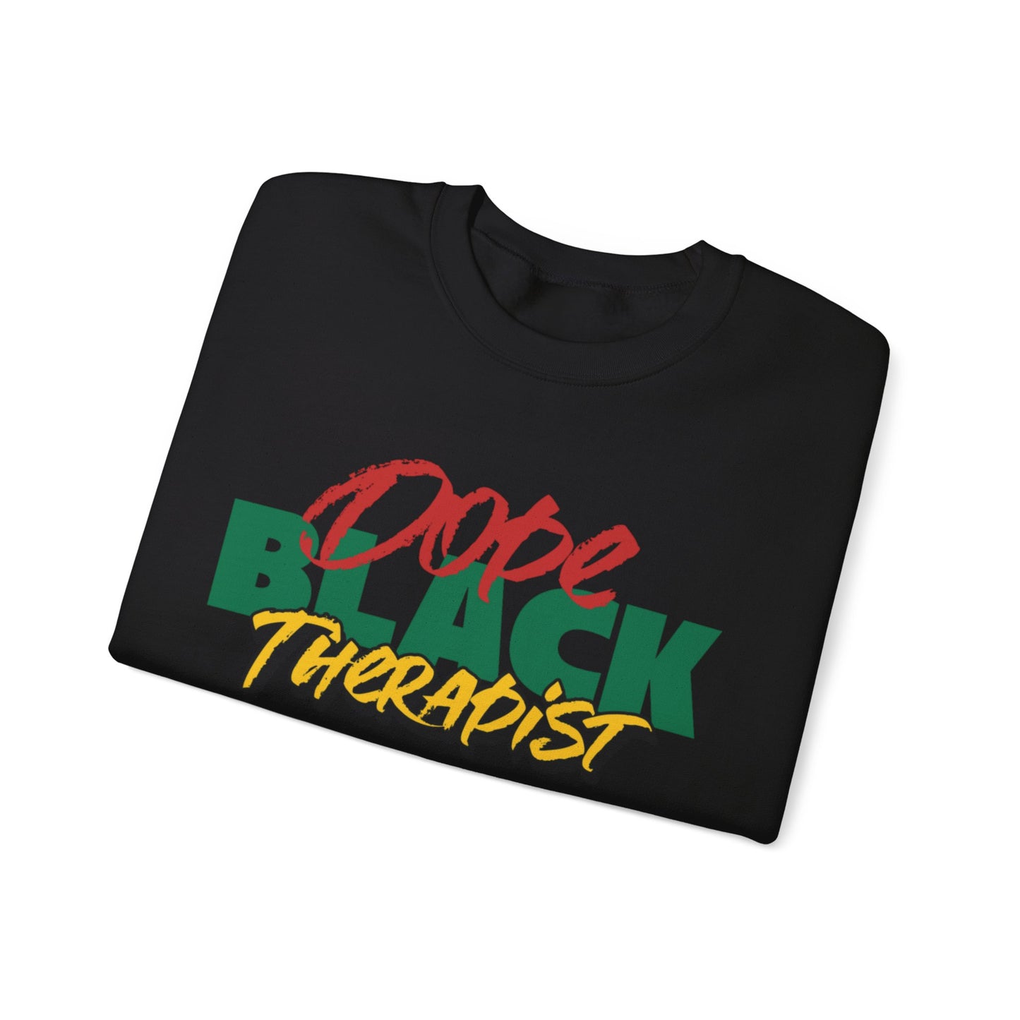 Dope Black Therapist Unisex Crewneck Sweater, Black Mental Health Professional Fashion,  Black Medical Professional