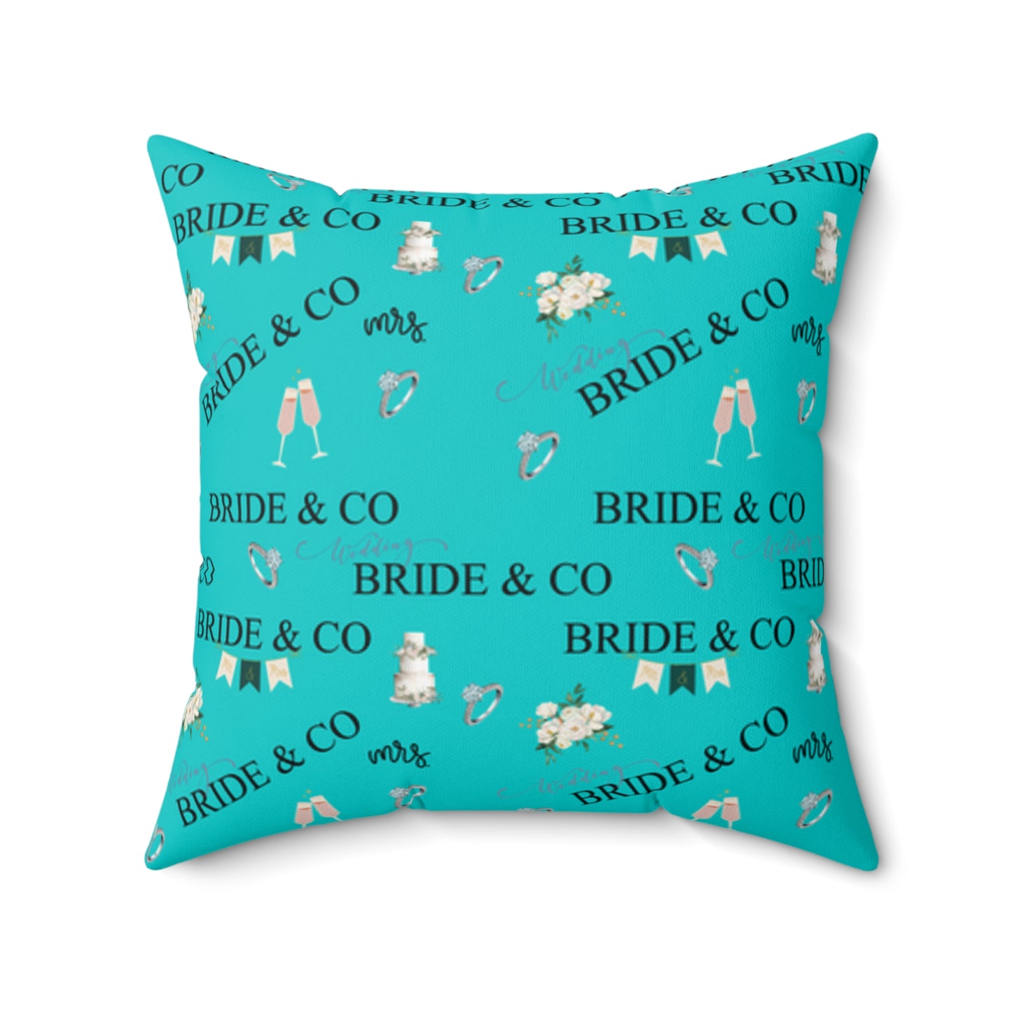 Tiffany Robins Egg Blue Square Throw Pillow, Matching Bridal Shower Tiffany Blue Home Decor