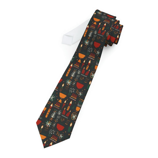 Kwanzaa Print Tie, Kwanzaa Festivities Mens Fashion, Stylish Kwanzaa Neckwear