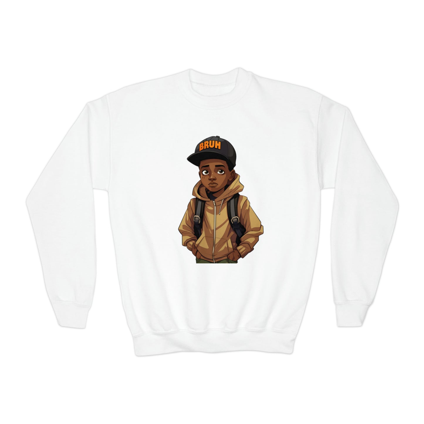 Black Boy Joy Bruh Moment Youth Crewneck Sweater