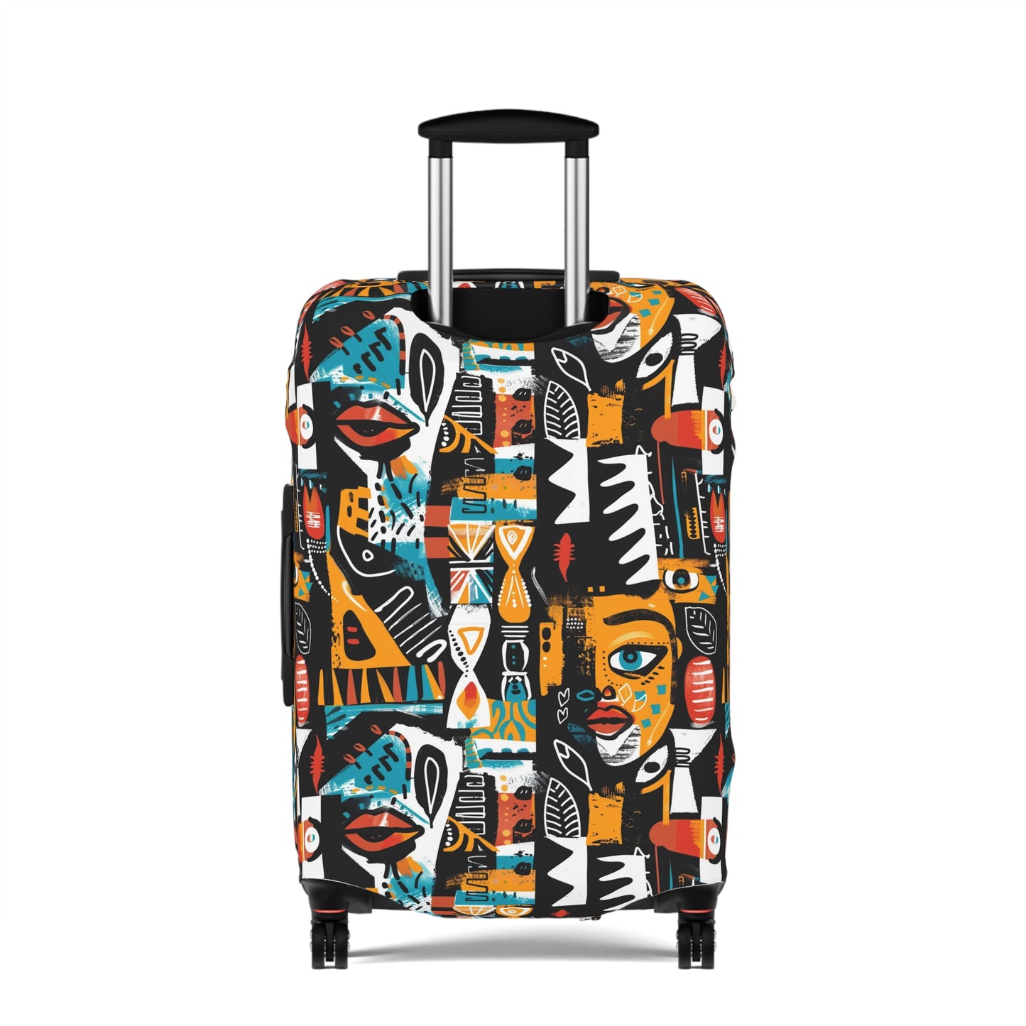 African Tribal Art Luggage Cover, Ethnic Print Suitcase Protector