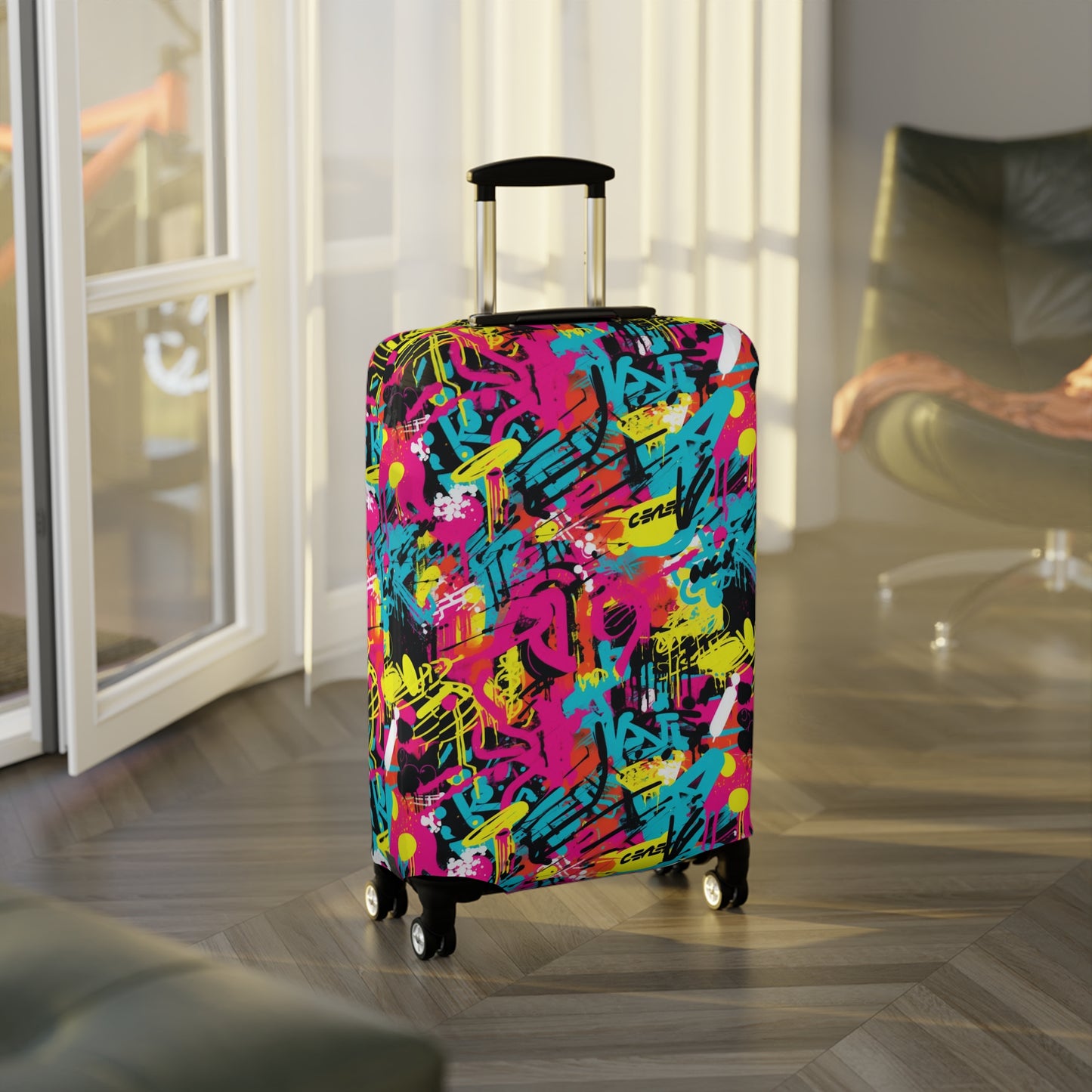 Urban Graffiti Pop ArtLuggage Cover, Street Art Suitcase Luggage Protector For Kids