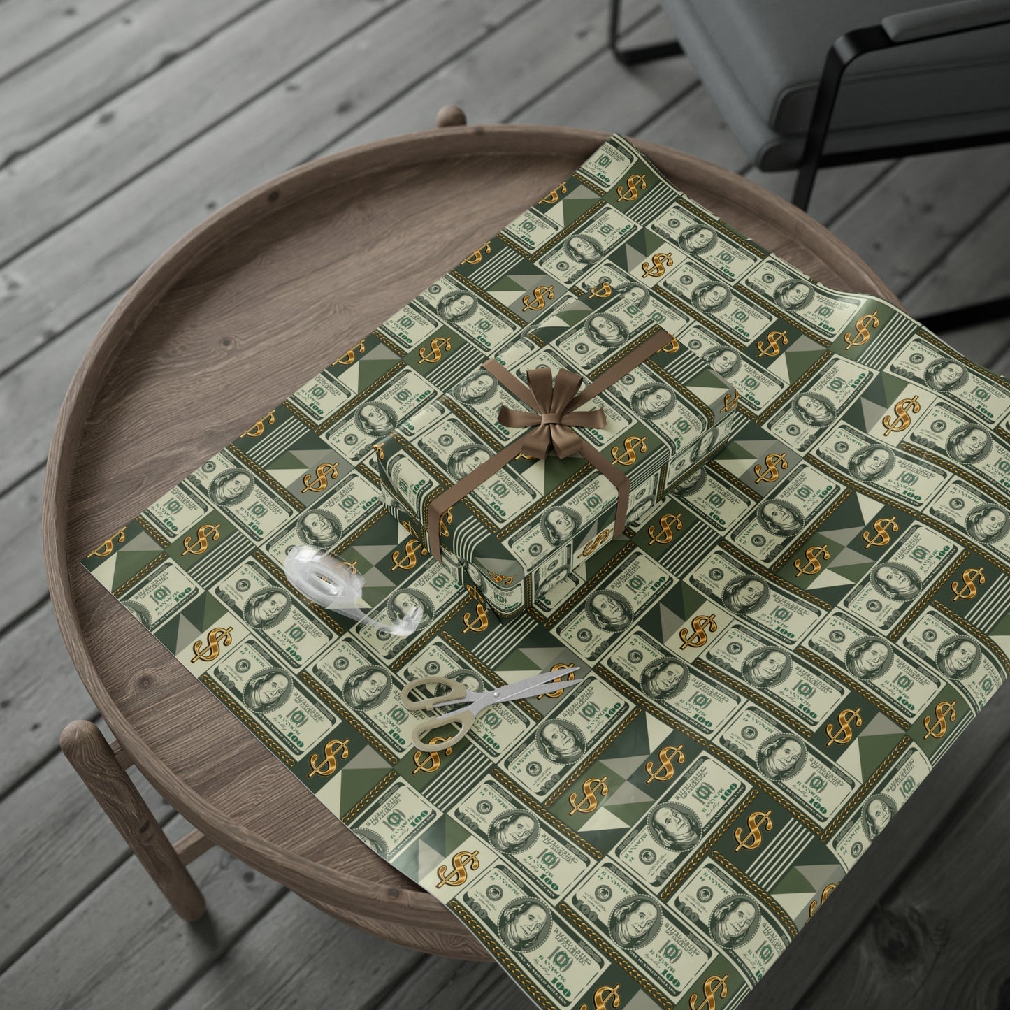 One Hundred Dollar Money Print Wrapping Paper | Show Me The Money Gift Wrap