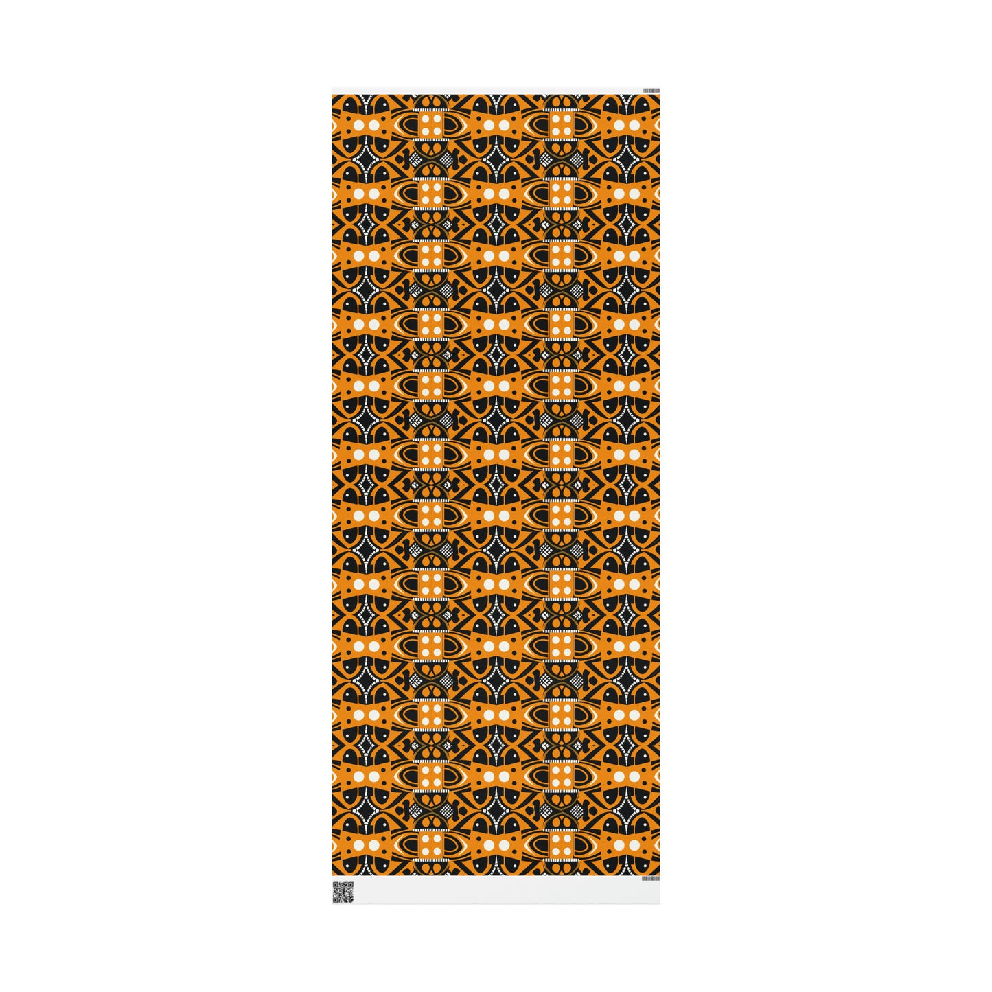 Orange Black African Print Wrapping Paper, Ethnic Print Wrapping Paper