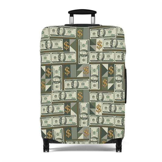 US Money Print Luggage Cover, Money Manifestation Suitcase Protector