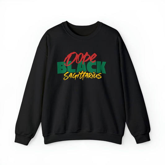 Dope Black Sagittarius Unisex Sweatshirt, Zodiac Pride Fall Fashion