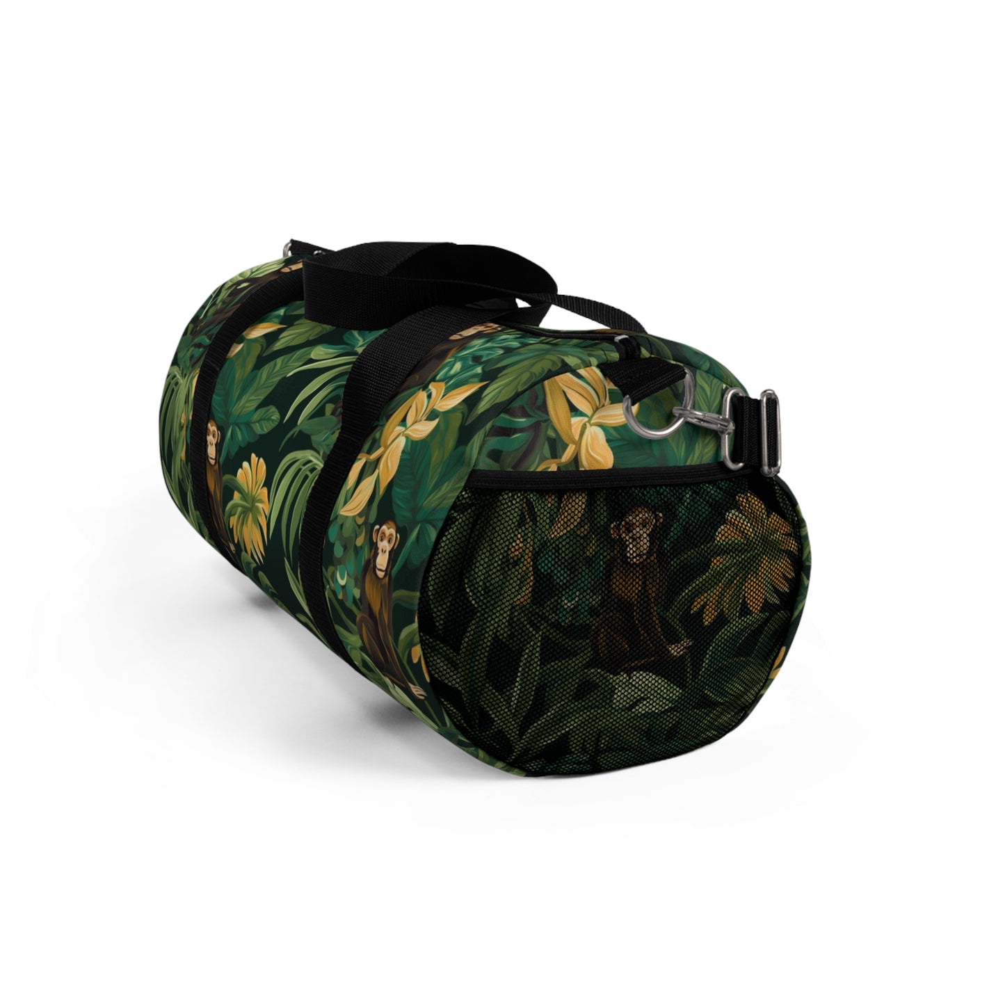 Jungle Safari Duffle Bag, Exotic Animals, Green Leaves, Monkey's Children's Overnight Bag