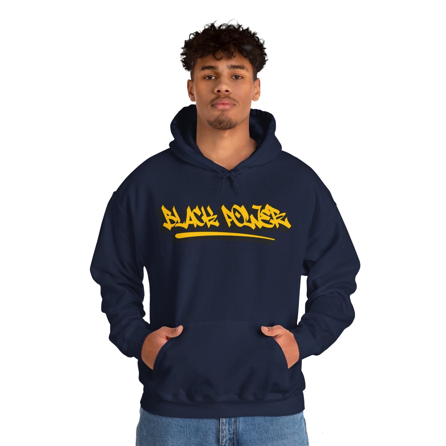 Black Power Graffiti Text Unisex Hoodie, Black & Proud Hoodie