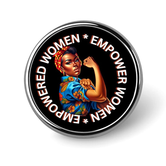 Black Rosie The Riveter Inspired Lapel Pin, Retro Strong Black Woman Emblem