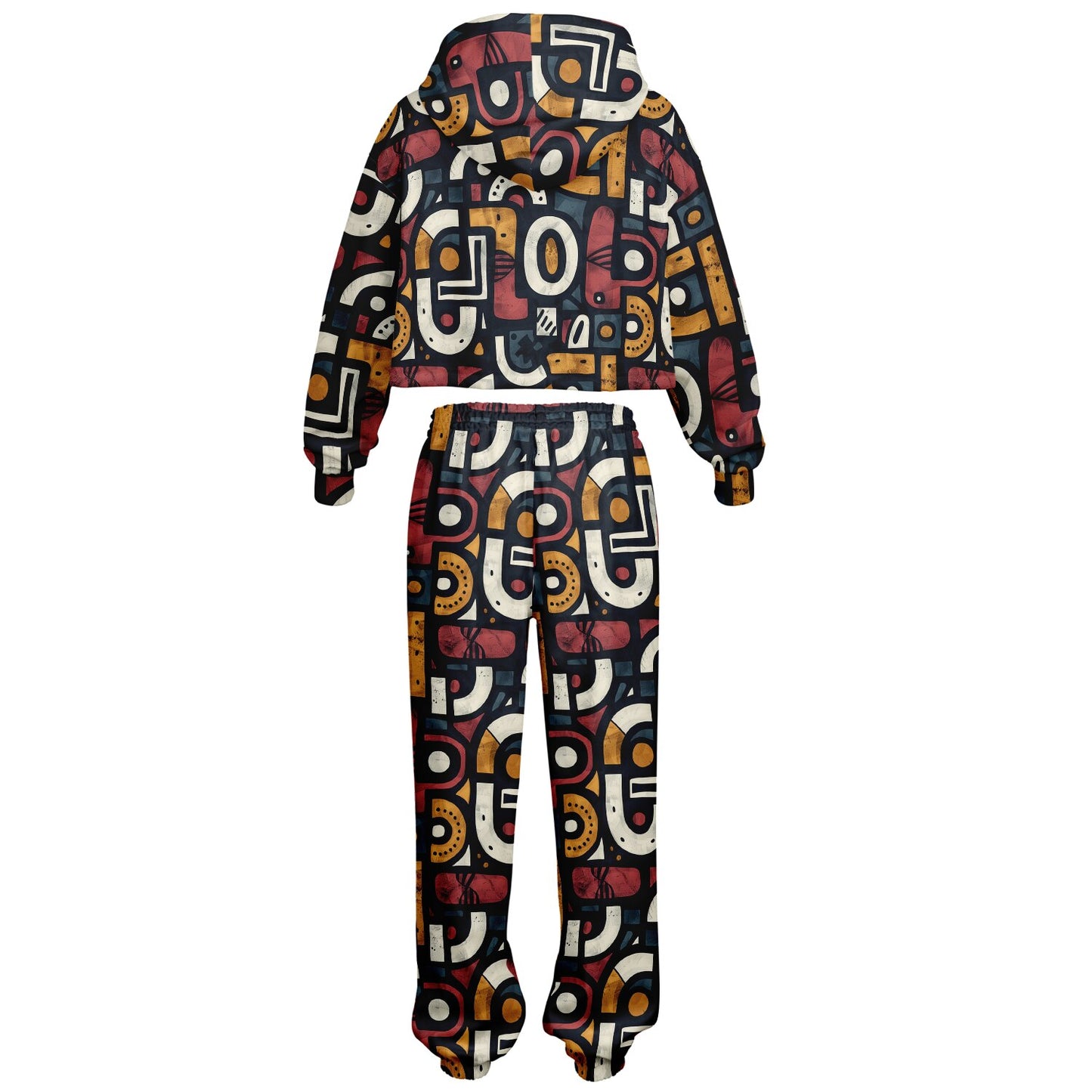 Women's Afropunk Urban Graffiti Art Jogger Set,  Ethnic Athletic Dance Set