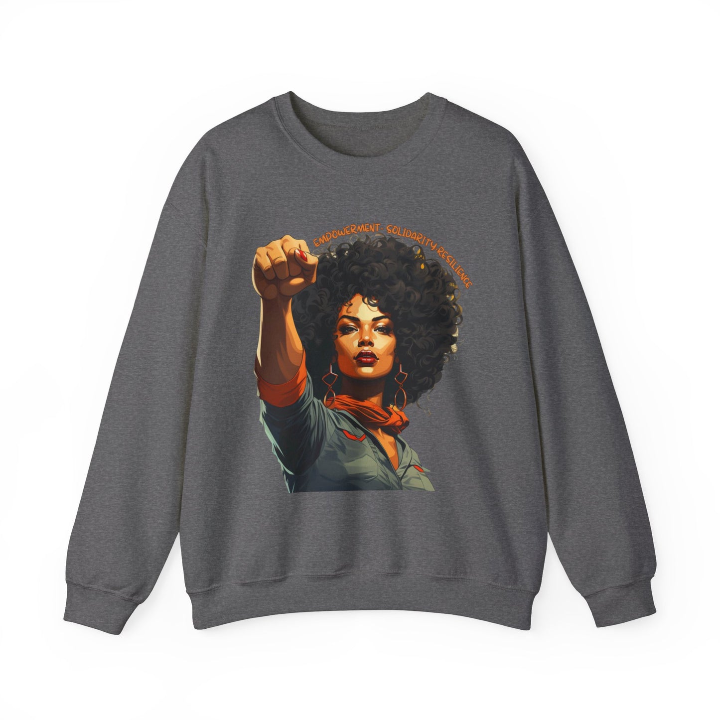 Black Power Fist Women’s Crewneck Sweatshirt, Empowerment, Solidarity, Resilience Womens Pro Black Top