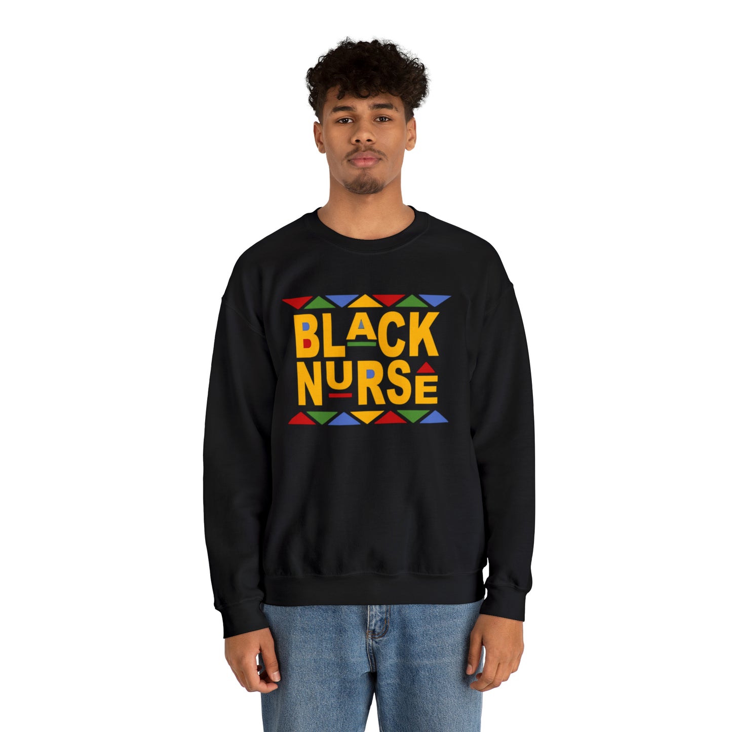 Black Nurse Unisex Crewneck Sweatshirt, Black Medical Professionals Sweater