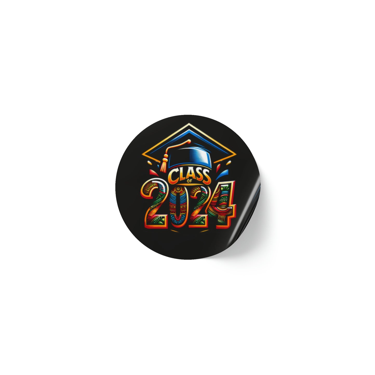 Class Of 2024 Sticker Roll, Bulk Graduation Stickers, Black Culture Graduation Merchandise