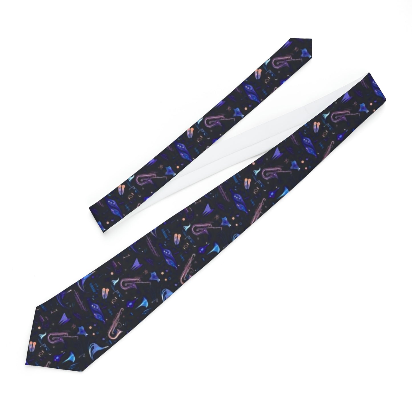 Mardi Gras Music Celebration Mens Neck Tie, Carnival Jazz Themed Mens Fashion