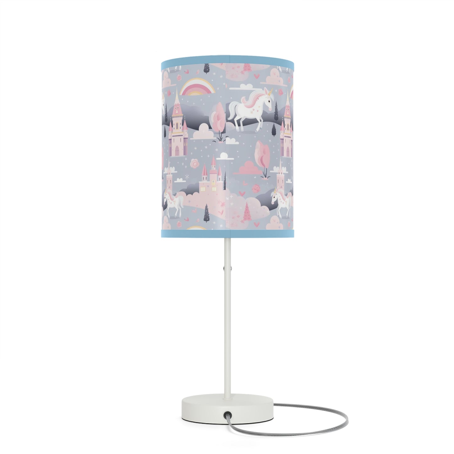 Princess Castle Nursery Table Lamp, Unicorn and Starlight Design, Girls' Room Decor Lighting