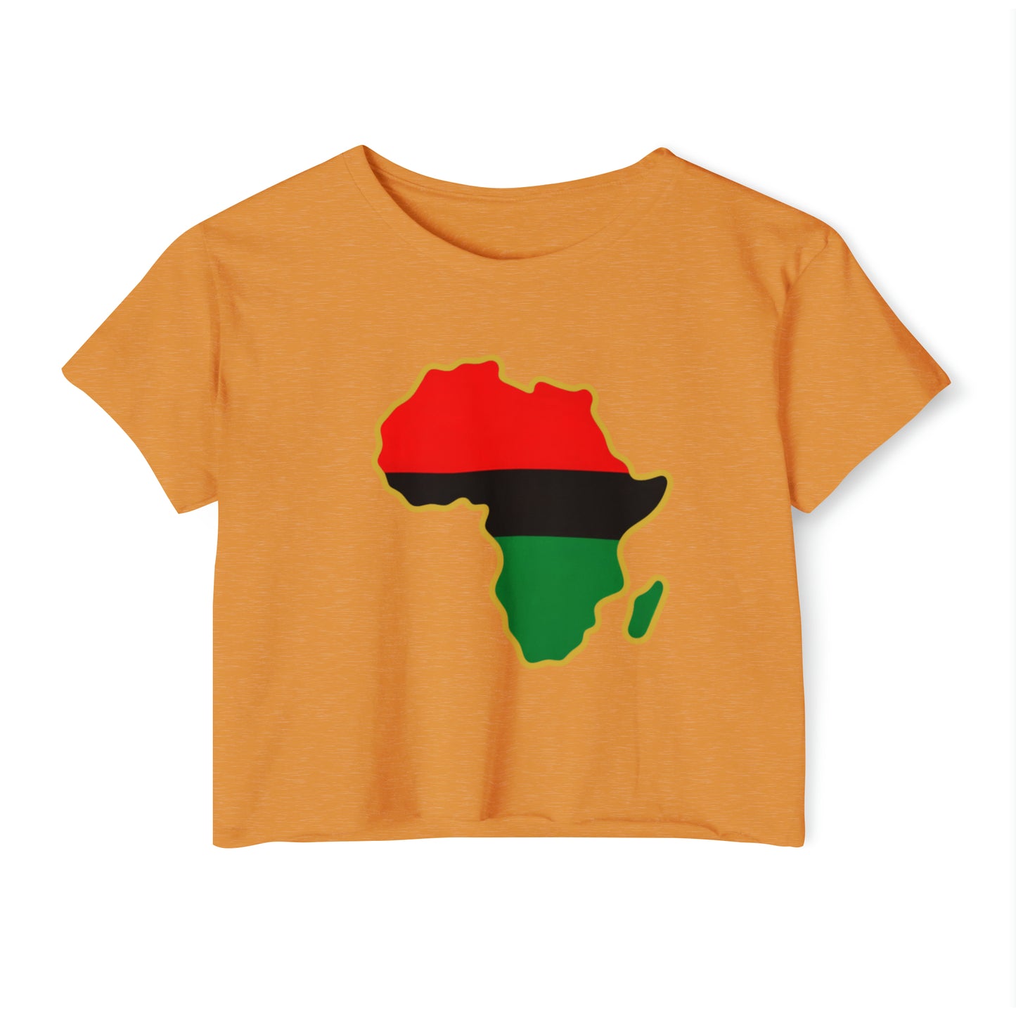 Red Black and Green Africa Icon Women's Crop Top, Pan African Halter Top, Garvey Africa Icon Women's Shirt