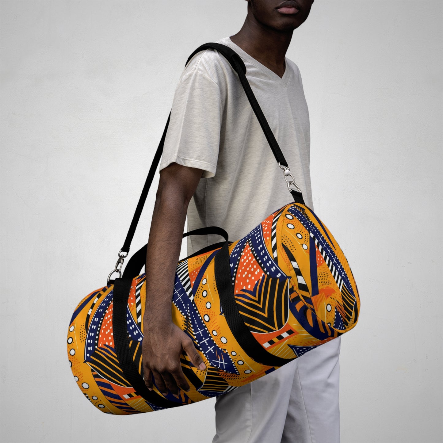 African Kente Inspired Print Duffel Bag ,Ethnic Print Travel Bag