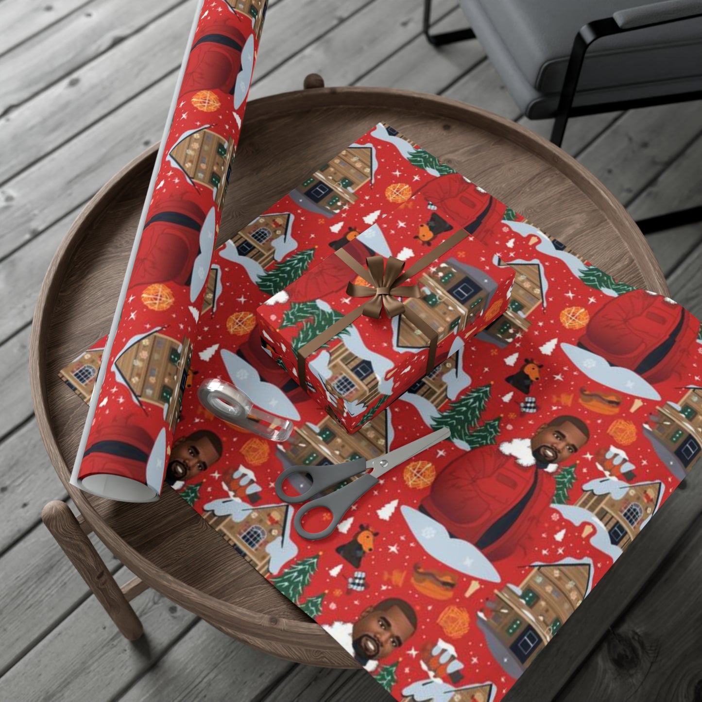 Christmas Kanye West Cartoon Wrapping Paper