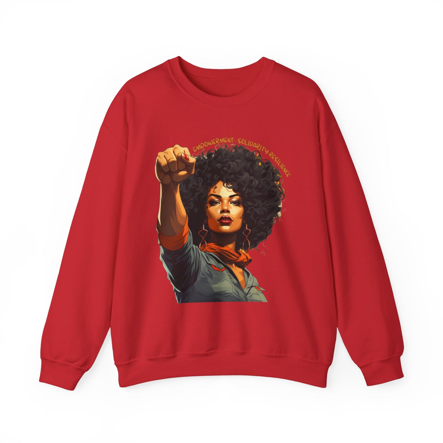 Black Power Fist Women’s Crewneck Sweatshirt, Empowerment, Solidarity, Resilience Womens Pro Black Top