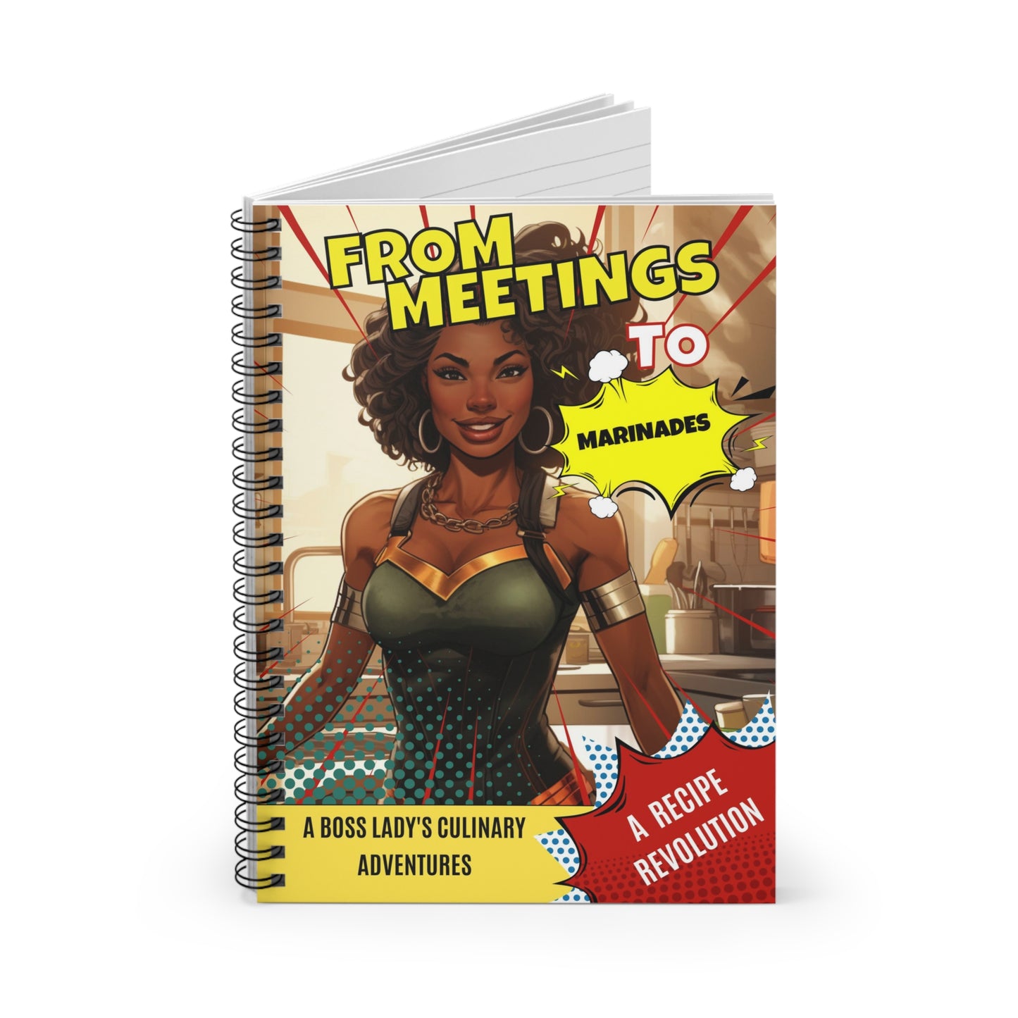 Black Boss Woman CEO Superhero Recipe Notebook, Black Woman Superhero Notebook