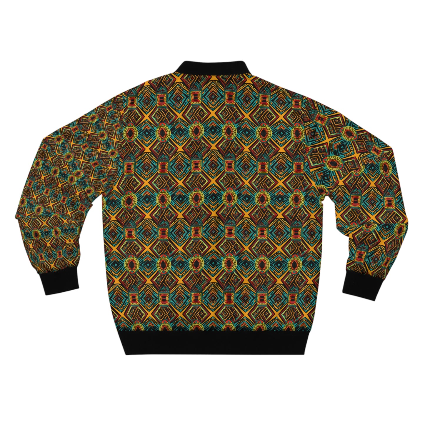 Dashiki Traditional West African Pattern Print Men's Bomber Jacket,  Cozy Fall Men's Big and Tall African Print Jacket