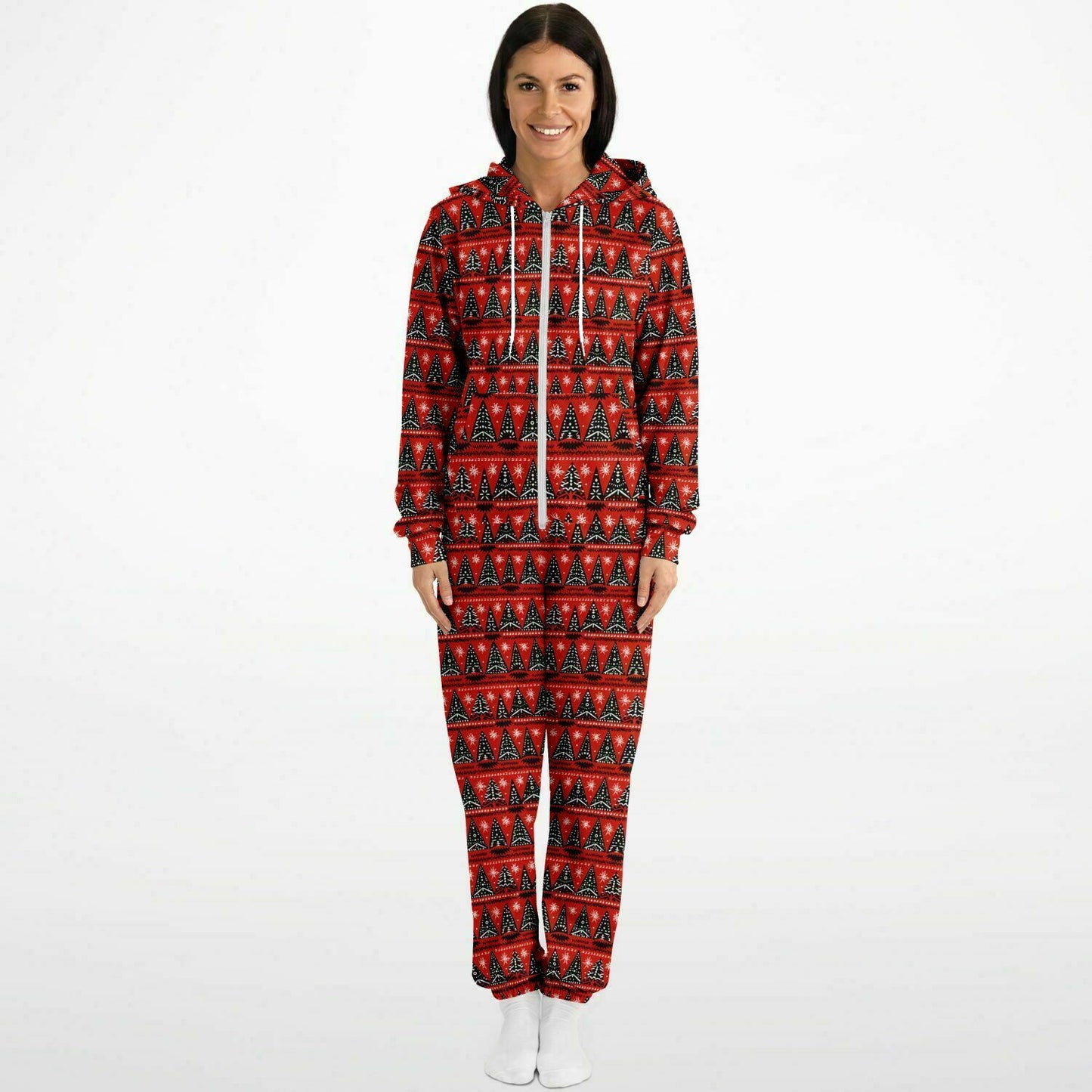 Unisex Christmas Themed African Print Unisex Adult Jumpsuit | Adult Holiday Onesie | Plus Size Christmas Jumpsuits - Ships Free