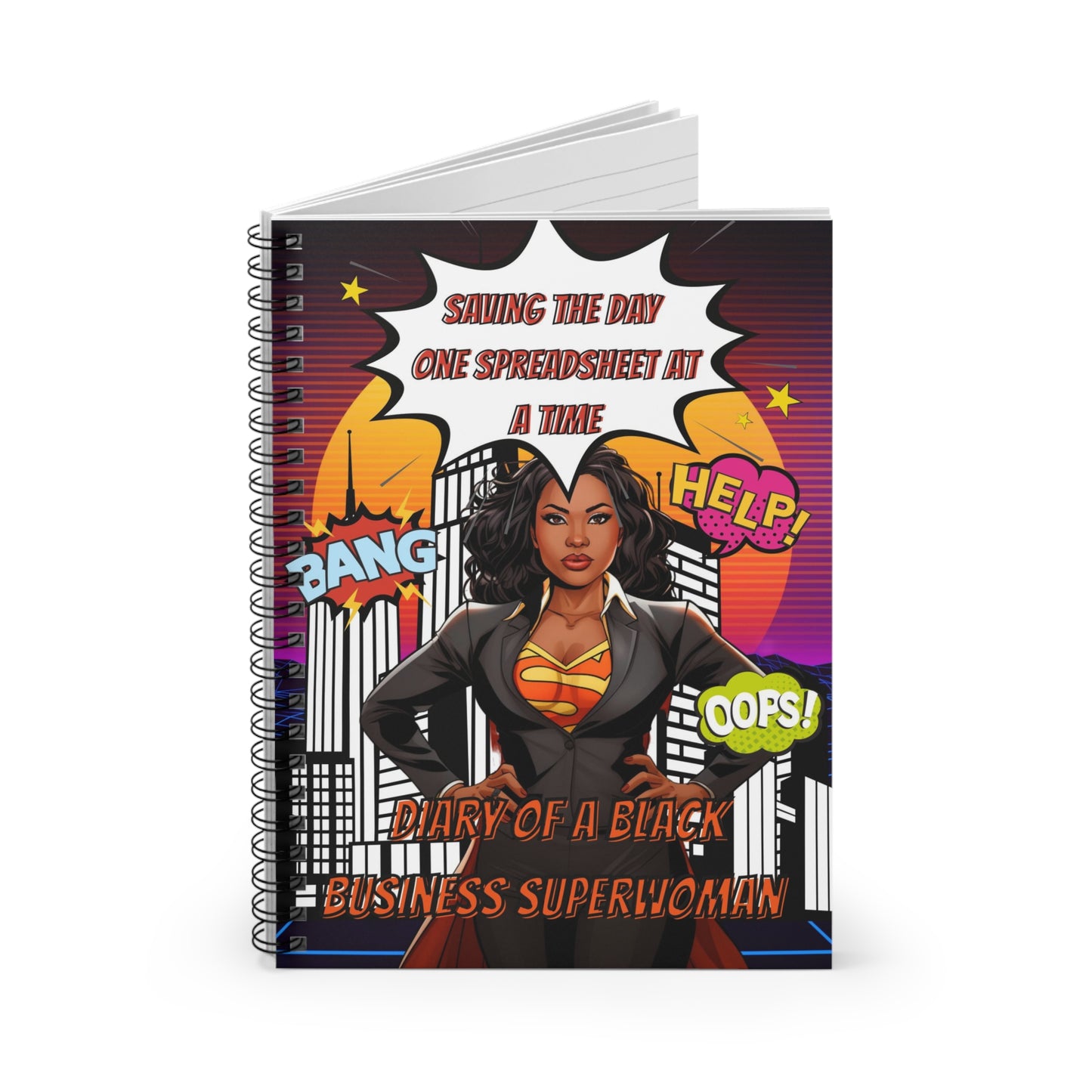 Black Girl Boss NoteBook, Saving the Day, One Spreadsheet at a Time