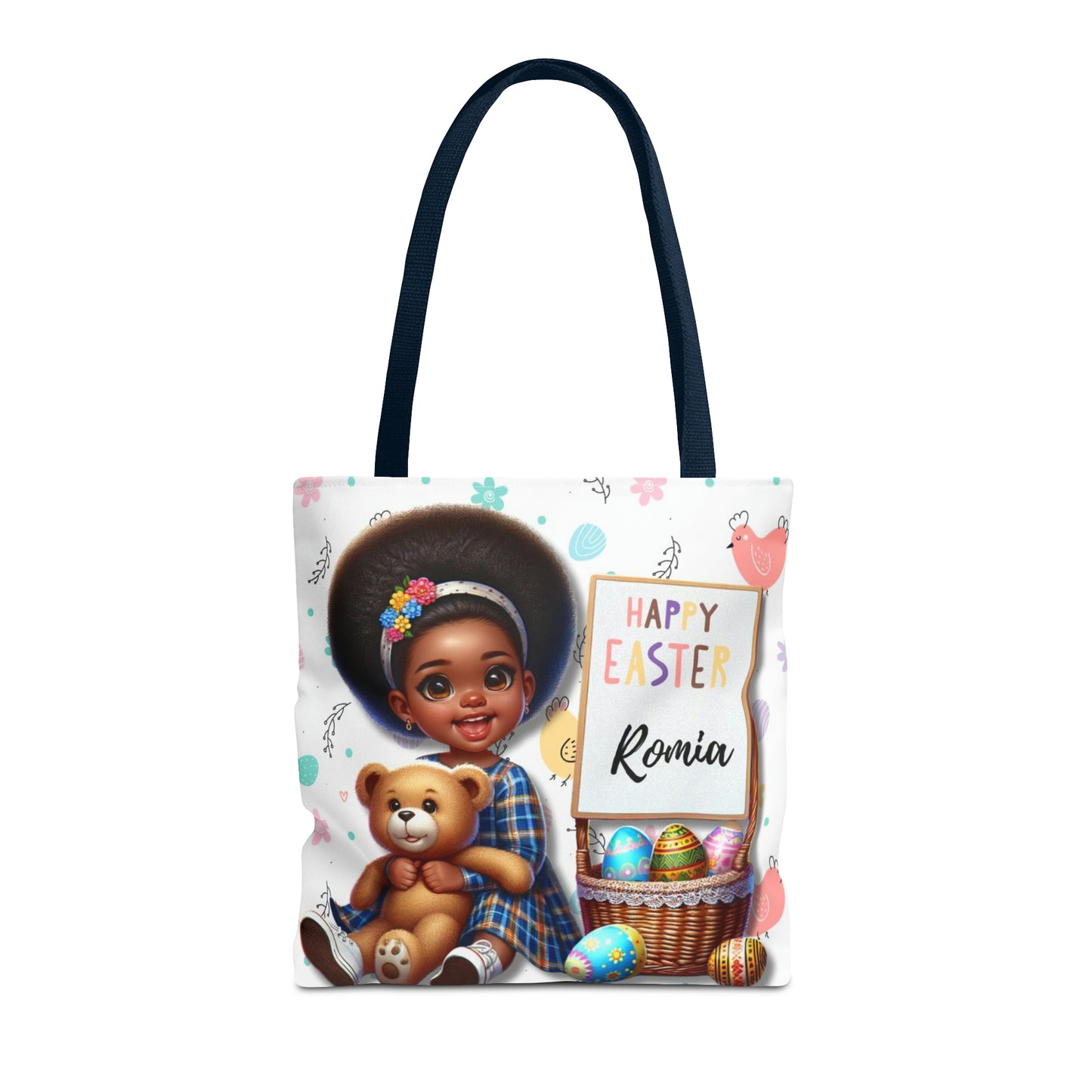 Personalized Easter Tote Bags for Young Black Girls | Customizable & Durable