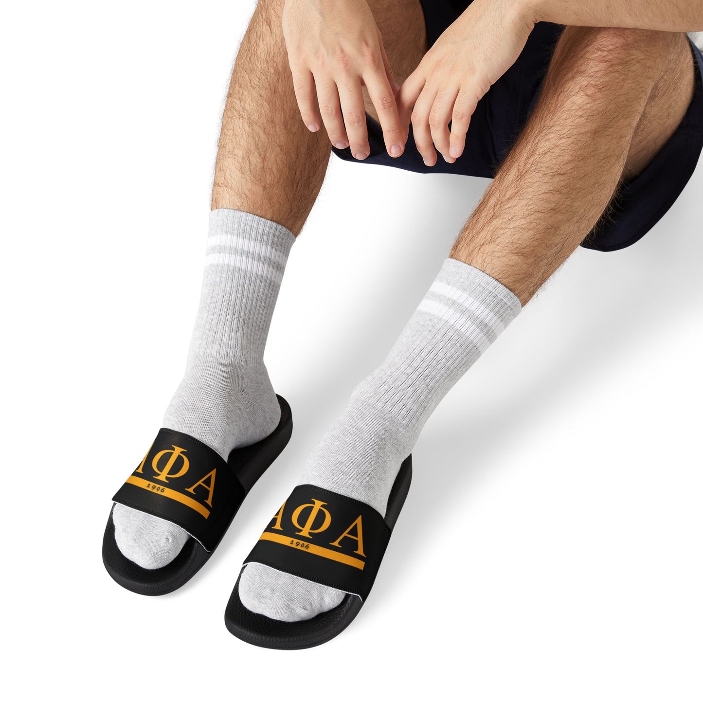 Custom Alpha Phi Alpha Slide Sandals - Greek Letters Design, Comfortable & Durable