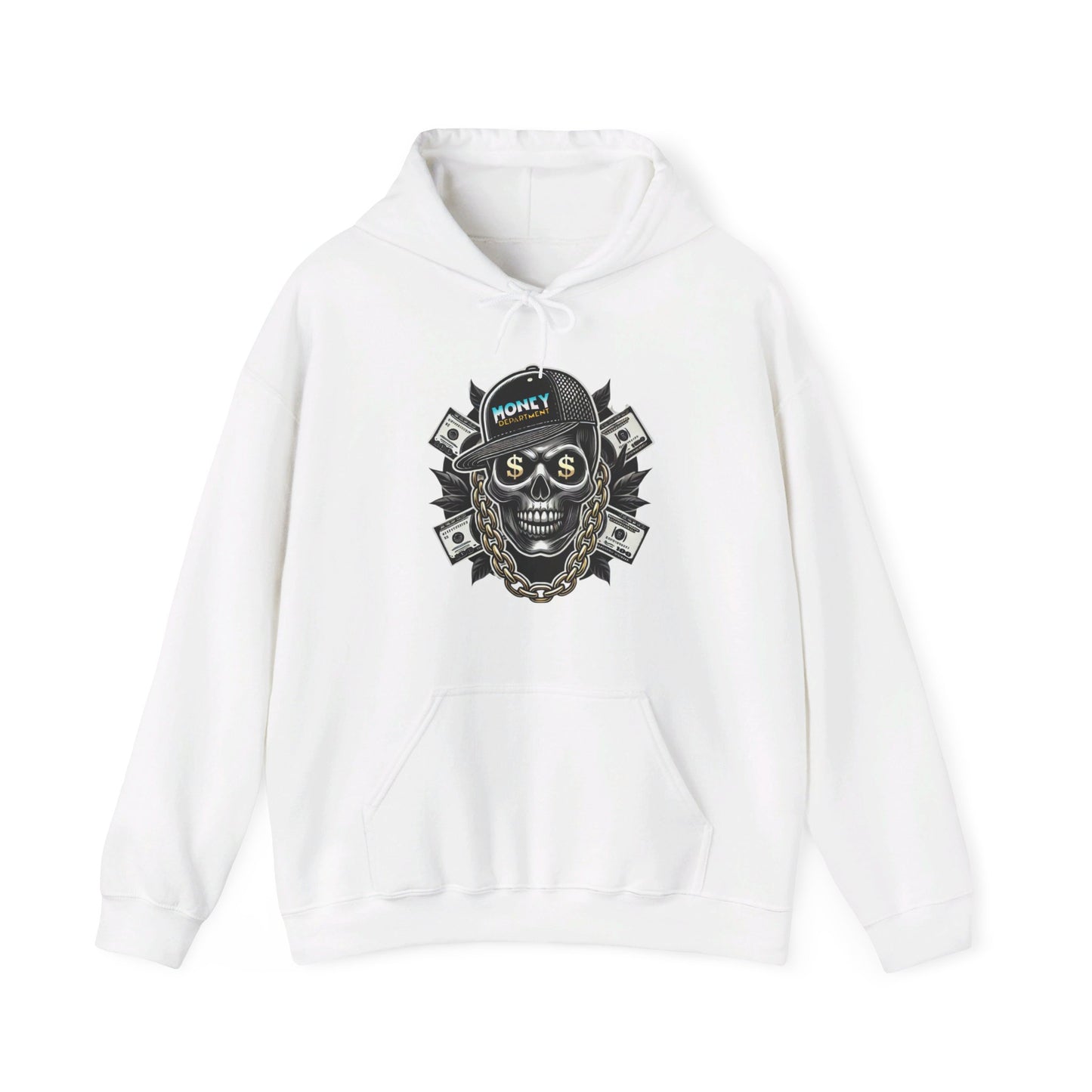 Big Baller Menacing Skull "Money Department" Hoodie, Unisex Urban Streetwear Sweatshirt