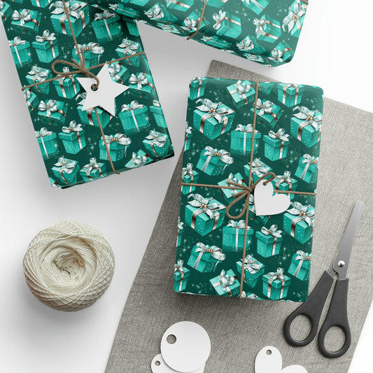 Robin's Egg Blue Gift Wrapping Paper,  Tiffany Inspired Gift Wrap