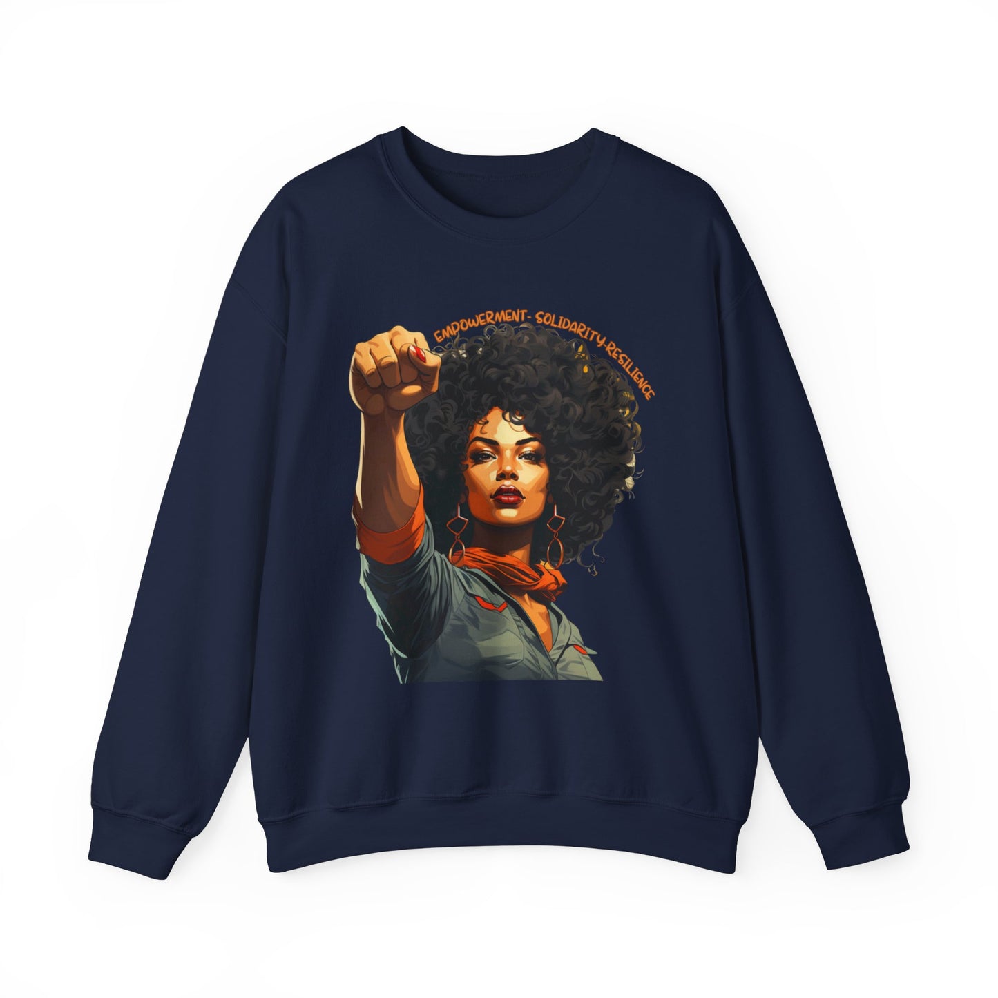 Black Power Fist Women’s Crewneck Sweatshirt, Empowerment, Solidarity, Resilience Womens Pro Black Top