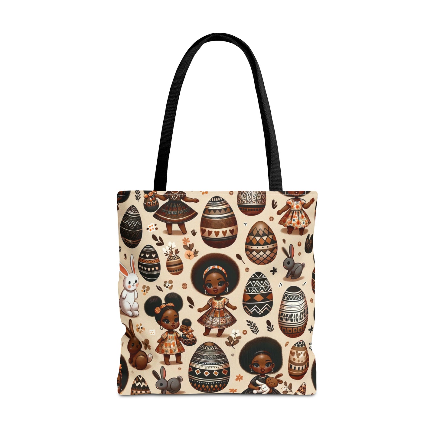 Black Girl Easter Bunny Tote Bags, Easter Bunny Tote, Bunny African Motif Totes